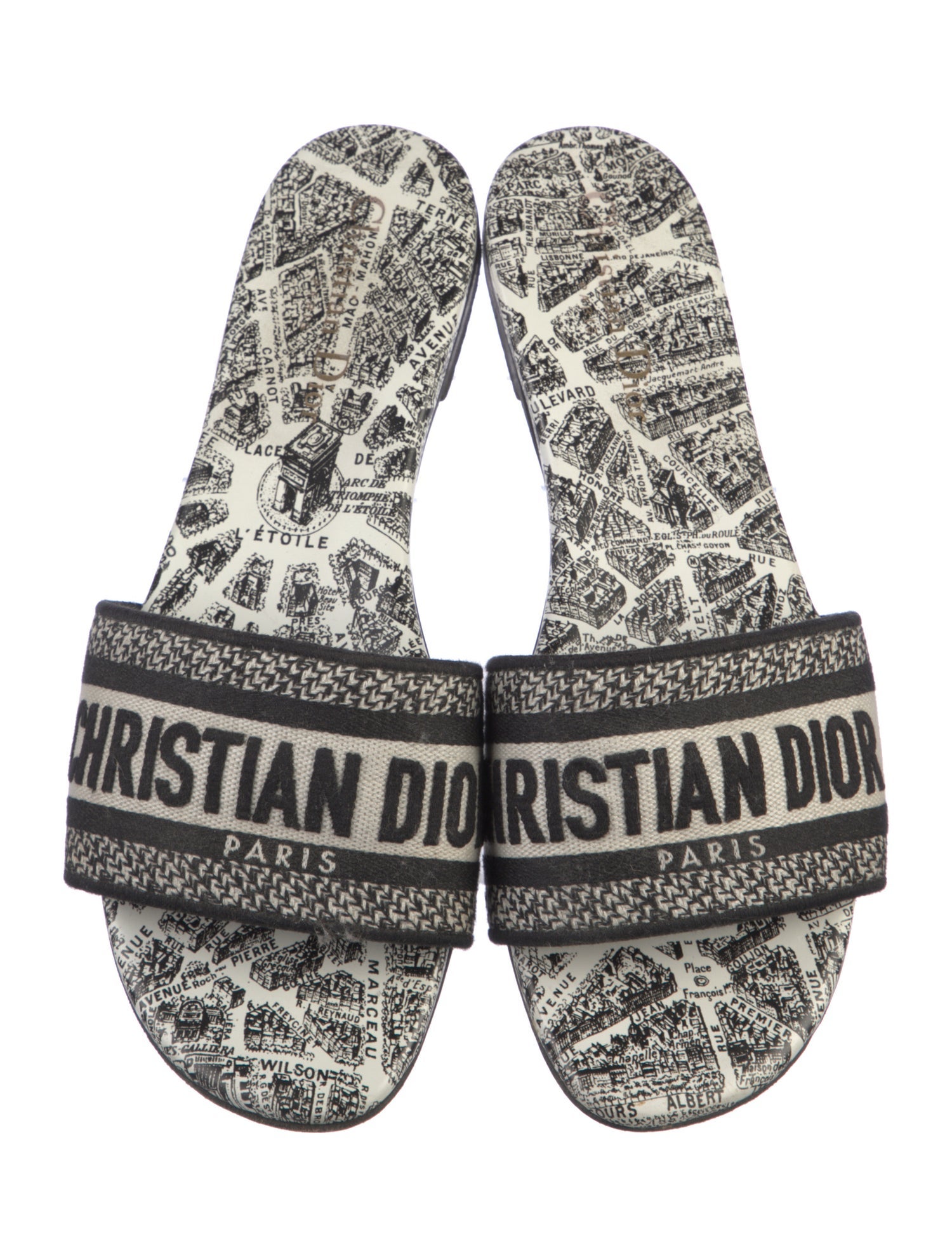 Christian Dior Canvas Printed Slides